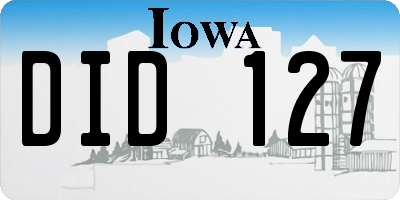 IA license plate DID127