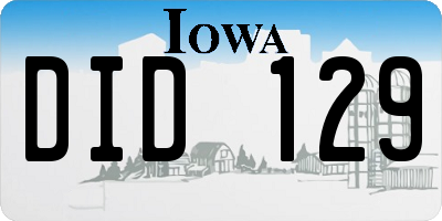 IA license plate DID129