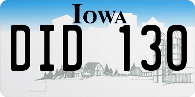 IA license plate DID130