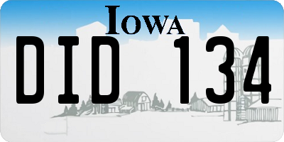 IA license plate DID134