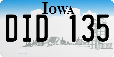 IA license plate DID135