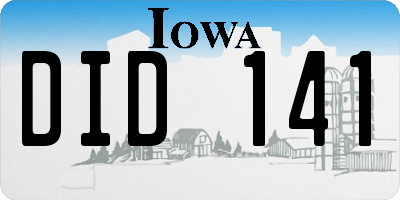 IA license plate DID141