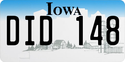 IA license plate DID148