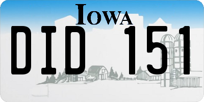 IA license plate DID151