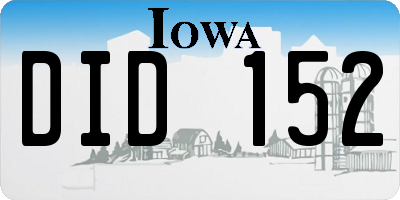 IA license plate DID152