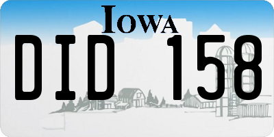 IA license plate DID158