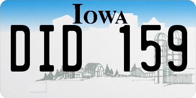 IA license plate DID159