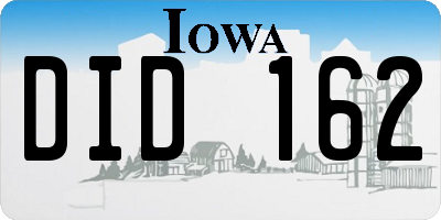 IA license plate DID162