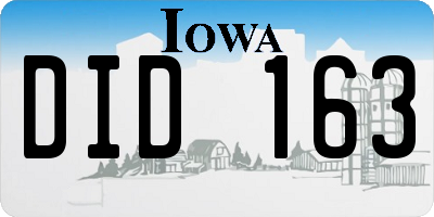 IA license plate DID163