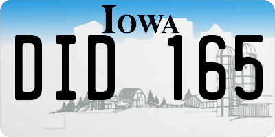 IA license plate DID165