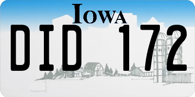 IA license plate DID172