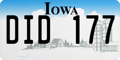 IA license plate DID177