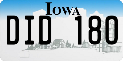 IA license plate DID180