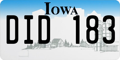 IA license plate DID183