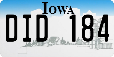 IA license plate DID184