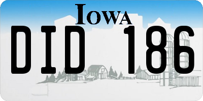 IA license plate DID186