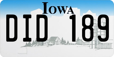 IA license plate DID189