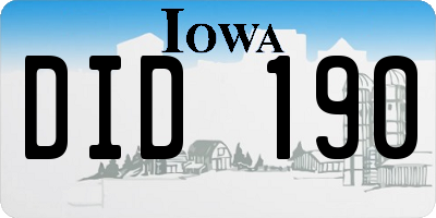 IA license plate DID190