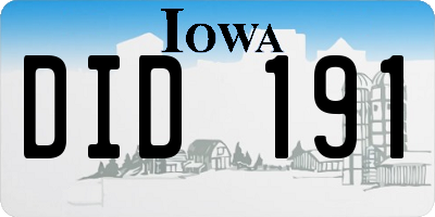 IA license plate DID191