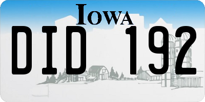 IA license plate DID192