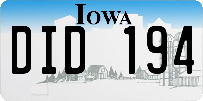 IA license plate DID194