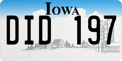 IA license plate DID197