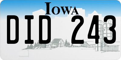 IA license plate DID243