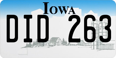 IA license plate DID263