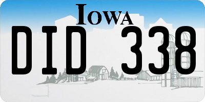 IA license plate DID338