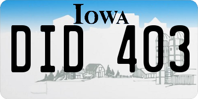 IA license plate DID403