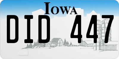 IA license plate DID447