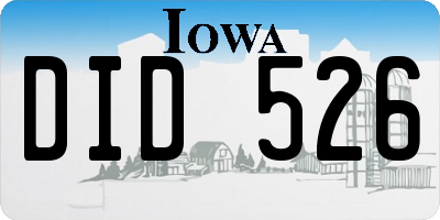 IA license plate DID526