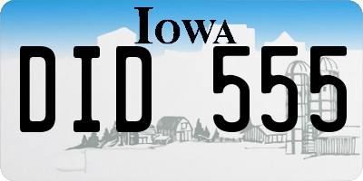 IA license plate DID555