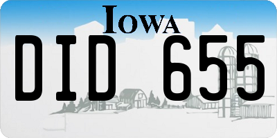 IA license plate DID655