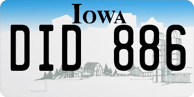 IA license plate DID886