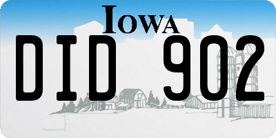 IA license plate DID902