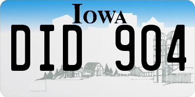 IA license plate DID904