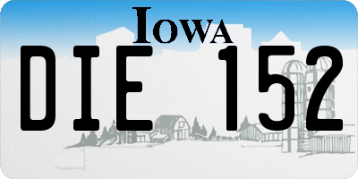 IA license plate DIE152