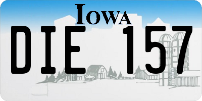 IA license plate DIE157