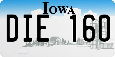 IA license plate DIE160