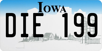 IA license plate DIE199