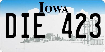 IA license plate DIE423