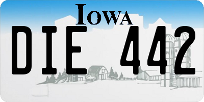 IA license plate DIE442