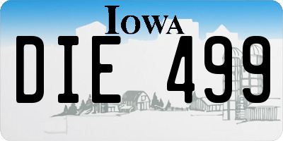 IA license plate DIE499