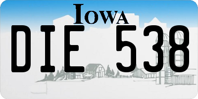 IA license plate DIE538