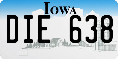 IA license plate DIE638