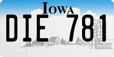 IA license plate DIE781