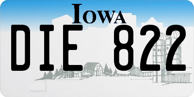 IA license plate DIE822