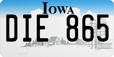 IA license plate DIE865