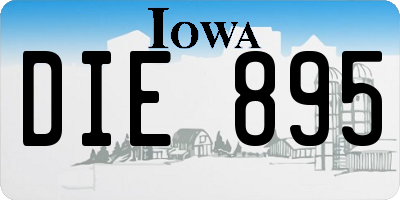 IA license plate DIE895